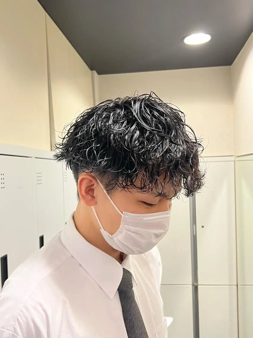 ショート パーマ メンズ メンズパーマ 波巻きパーマ スパイラルパーマ 茅ヶ崎パーマ特化/ スパイラル/ハルキのヘアスタイル