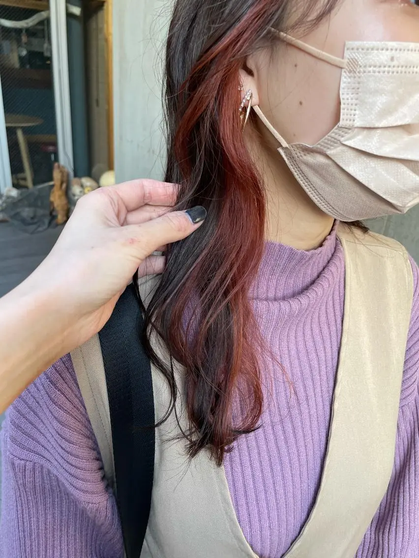 セミロング カラー パーマ ヘアアレンジ ヘアカラー トリートメント ハイトーンカラー🤍 山下 優華のヘアスタイル