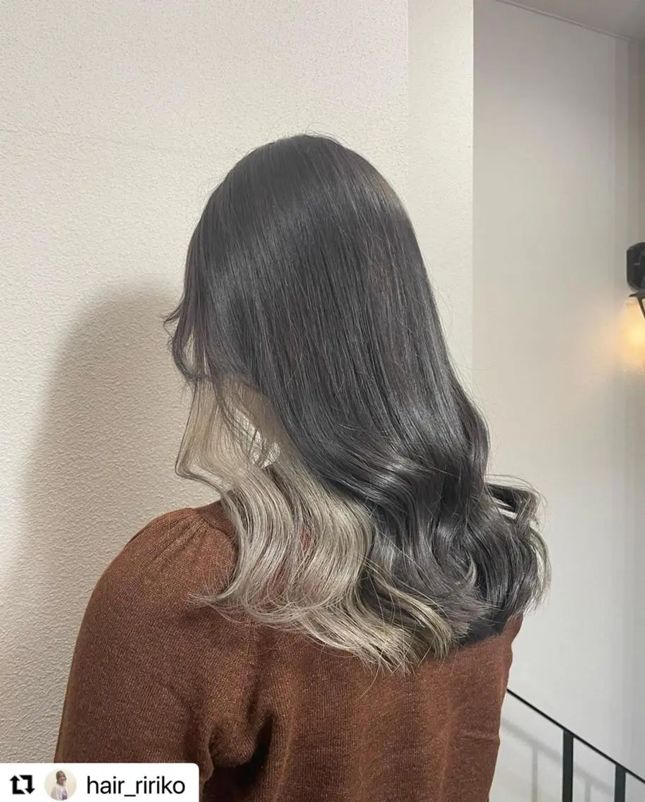 ミディアム カラー メンズ メンズインナーカラー ベージュカラー 透明感カラー イヤリングカラー グレージュ 🩷Eny terrace🩷のヘアスタイル