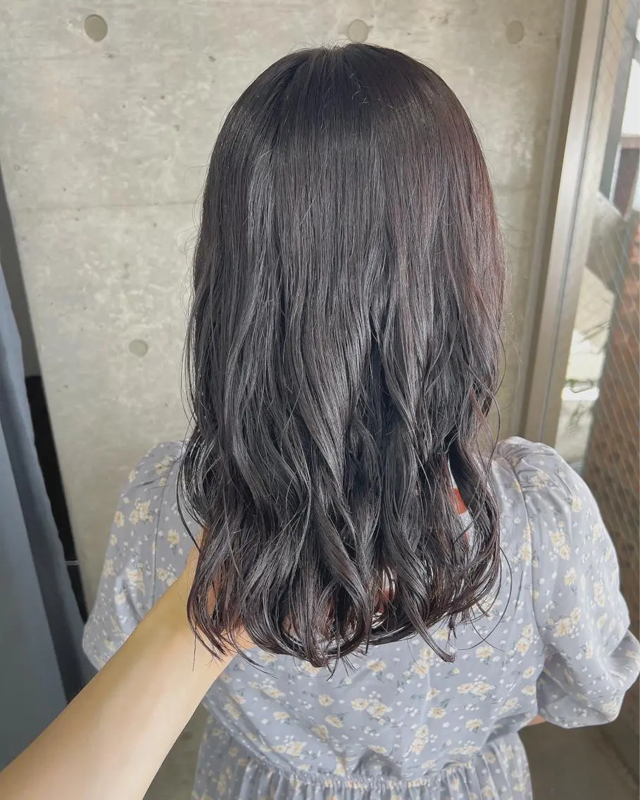 ミディアム パーマ カット パーマ トリートメント ボブパーマコテ巻き風 パーマNo1深江秀平のヘアスタイル
