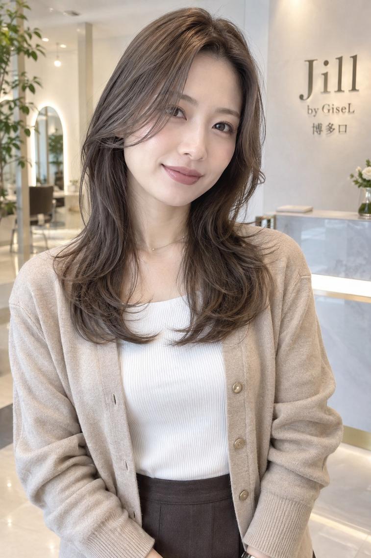 ミディアム jill by gisel 博多のヘアスタイル