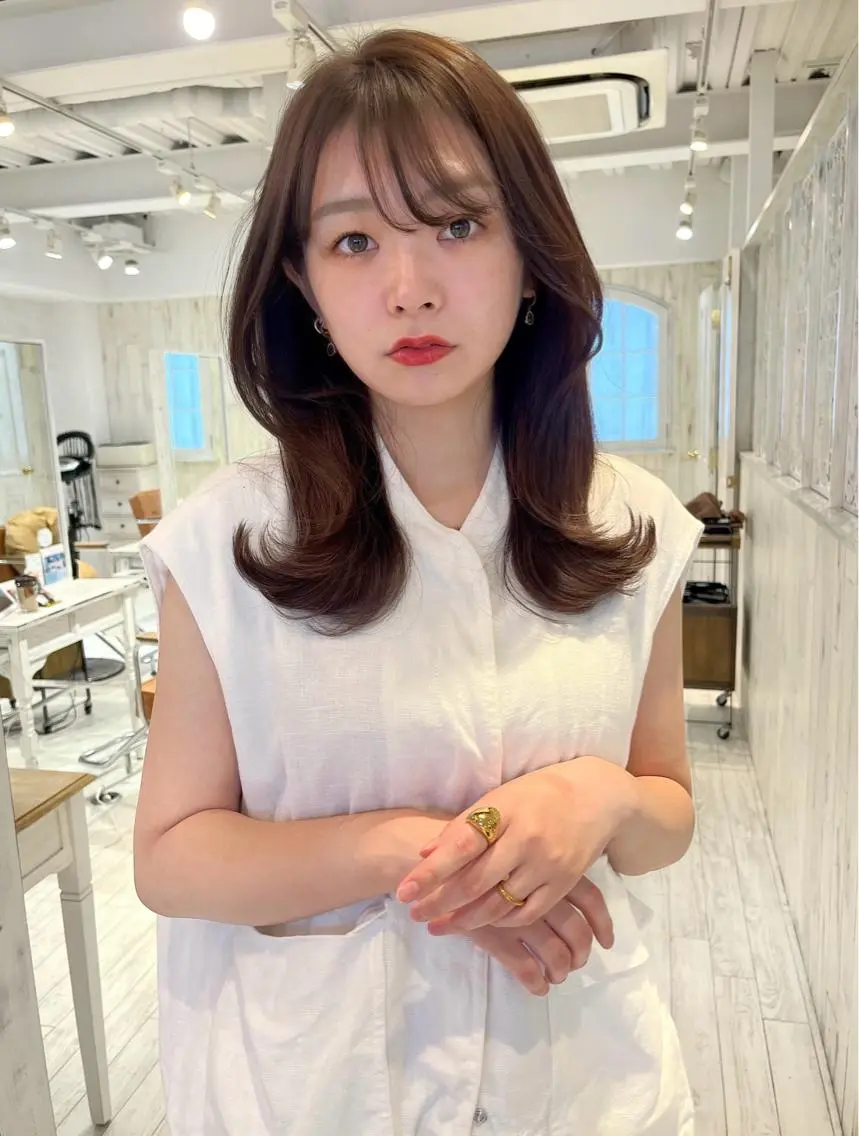 ロング カラー アッシュ アッシュブラウン ベージュカラー ブラウンカラー ブラウンベージュ 【韓国ヘア×透明感 カラー】笹谷 莉未のヘアスタイル