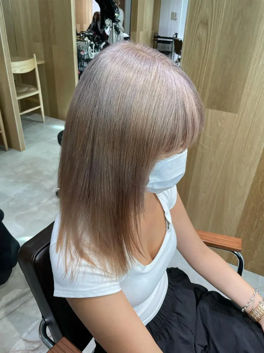 セミロング カラー ヘアカラー トリートメント レイヤー/ハッシュ 渋谷/サッタのヘアスタイル