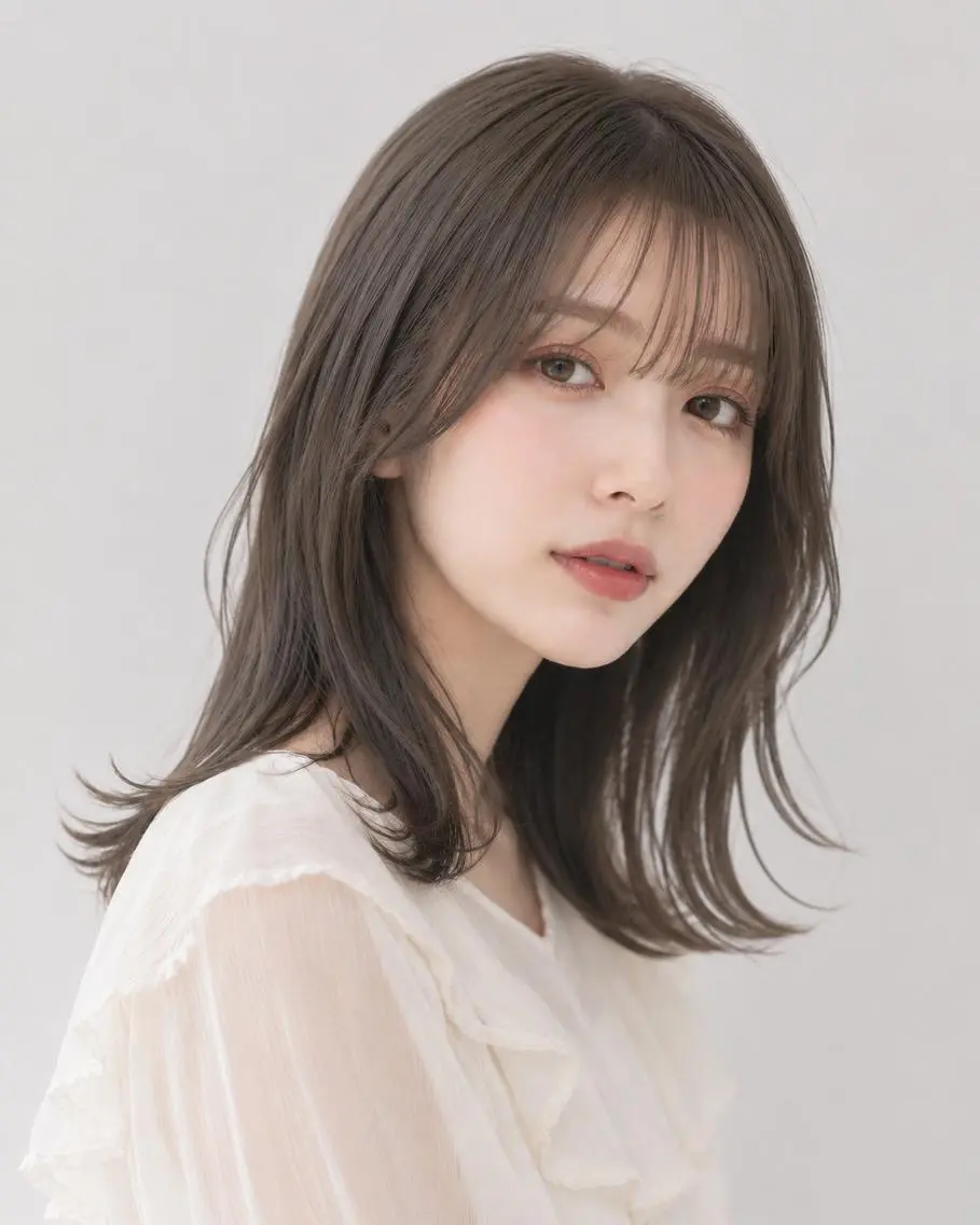 ミディアム カラー 透明感カラー ヘアカラー loty すずなのヘアスタイル