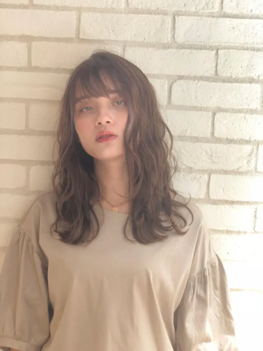 セミロング カラー アッシュ ベージュカラー ヘアカラー トリートメント 佐藤 高徳のヘアスタイル