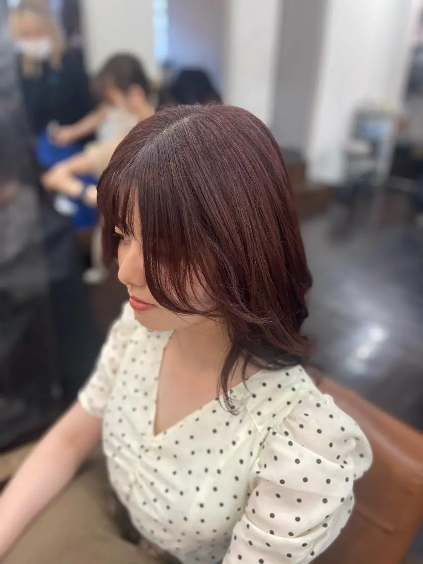 セミロング 顔まわりレイヤー 顔周りカット 韓国風ヘア レイヤーカット 🌷名駅/髪質改善 ヘアセット/モネ🌷のヘアスタイル