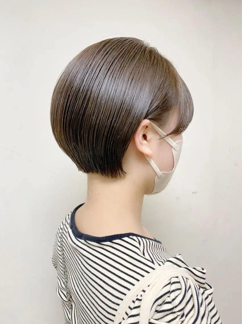 ショート カラー 丸みショート ブリーチ ケアブリーチ ダブルカラー ハイライトカラー 中北篤志 ショートボブのヘアスタイル