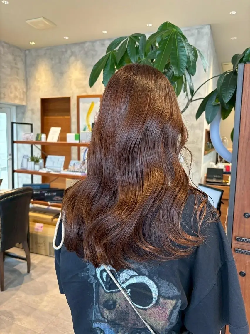ロング ヘアカラー トリートメント 長谷川 楓のヘアスタイル
