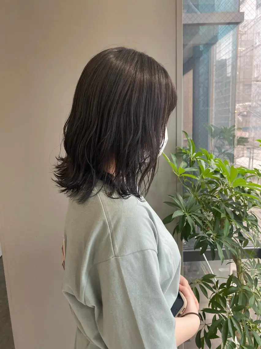 ミディアム カラー ヘアアレンジ 透明感カラー ヘアカラー ボブ /ニュアンス/ satomi🧸💖のヘアスタイル