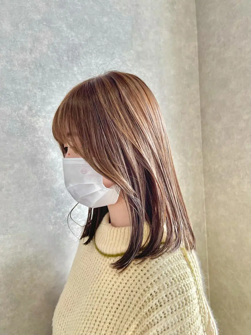 ミディアム カラー ボブ 一ノ瀬 暁のヘアスタイル