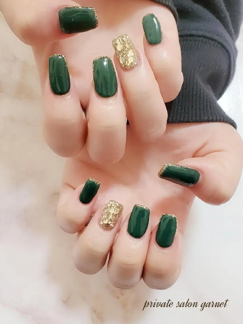 ネイル ラメ(グリッター) ワンカラーネイル Garnet nailのネイルデザイン