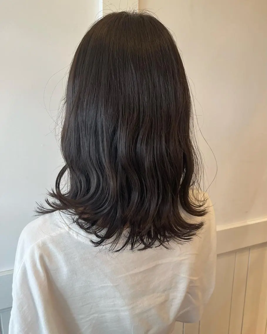 セミロング カラー 透明感カラー 狩野 くるみのヘアスタイル