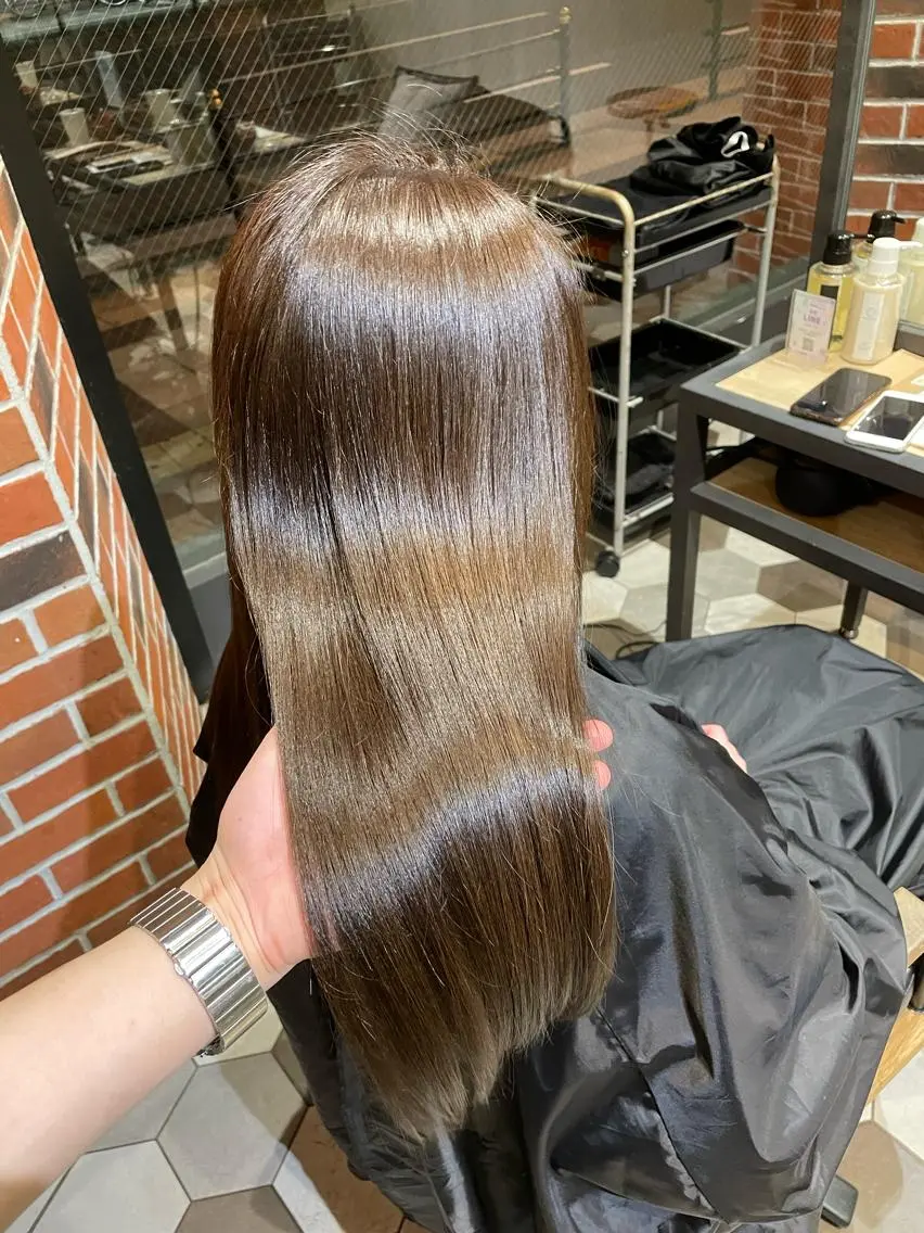 ロング カット 縮毛矯正 トリートメント 髪質改善、縮毛矯正 Core梅田茶屋町店のヘアスタイル