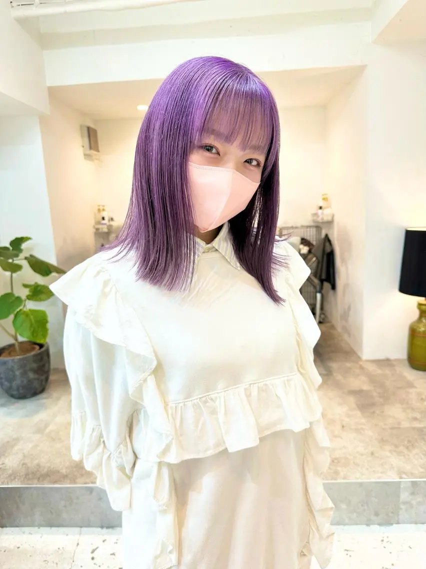 ミディアム カラー ヘアカラー トリートメント ヘッドスパ ヘアセット kai .のヘアスタイル