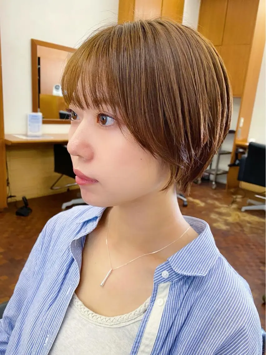 ショート カラー 似合わせレイヤー/ ケアパーマ/高倉のヘアスタイル