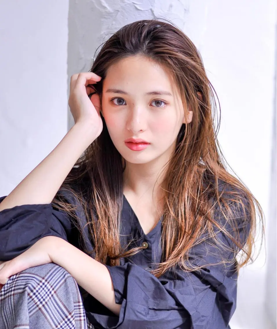 ロング カラー カット 縮毛矯正 中田 敏明のヘアスタイル