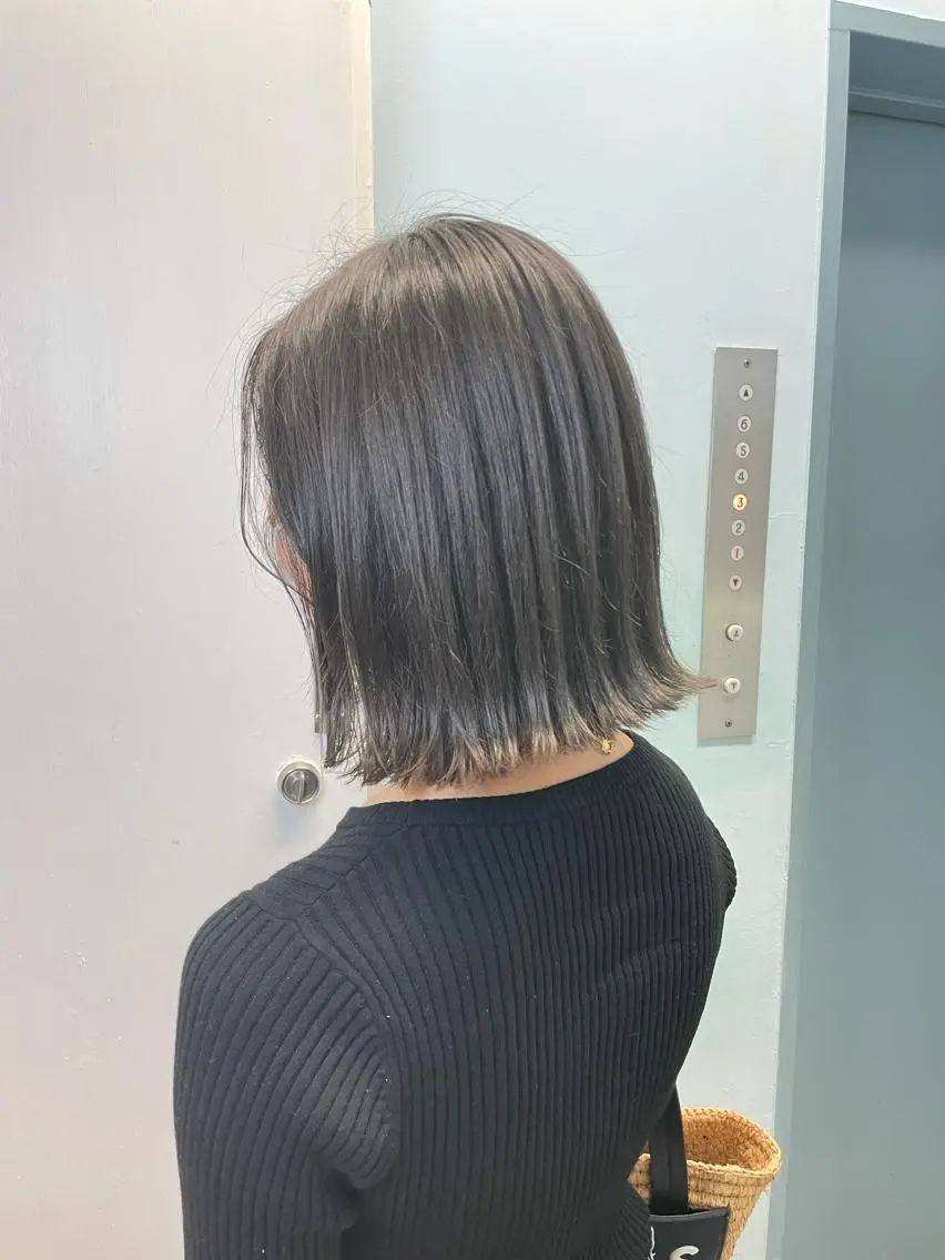 ミディアム 切りっぱなしボブ ボブ 【髪質改善専門】 渡邊祥希のヘアスタイル