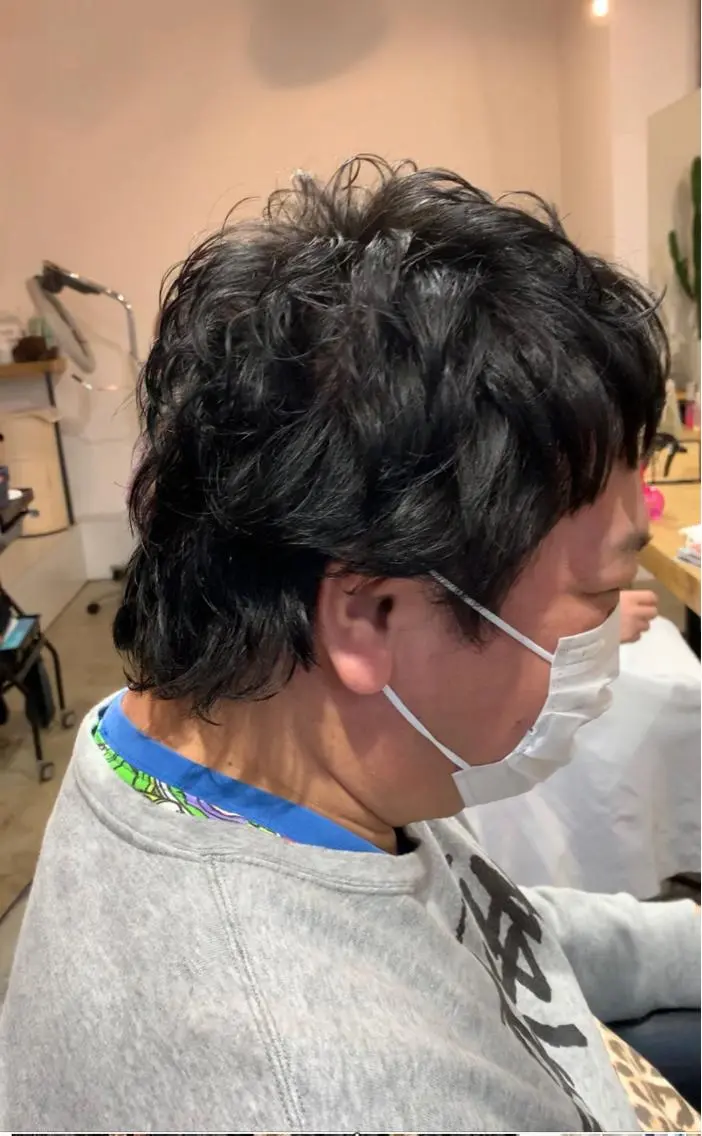 ショート パーマ ウルフカット 宮嶋 勇輔のヘアスタイル