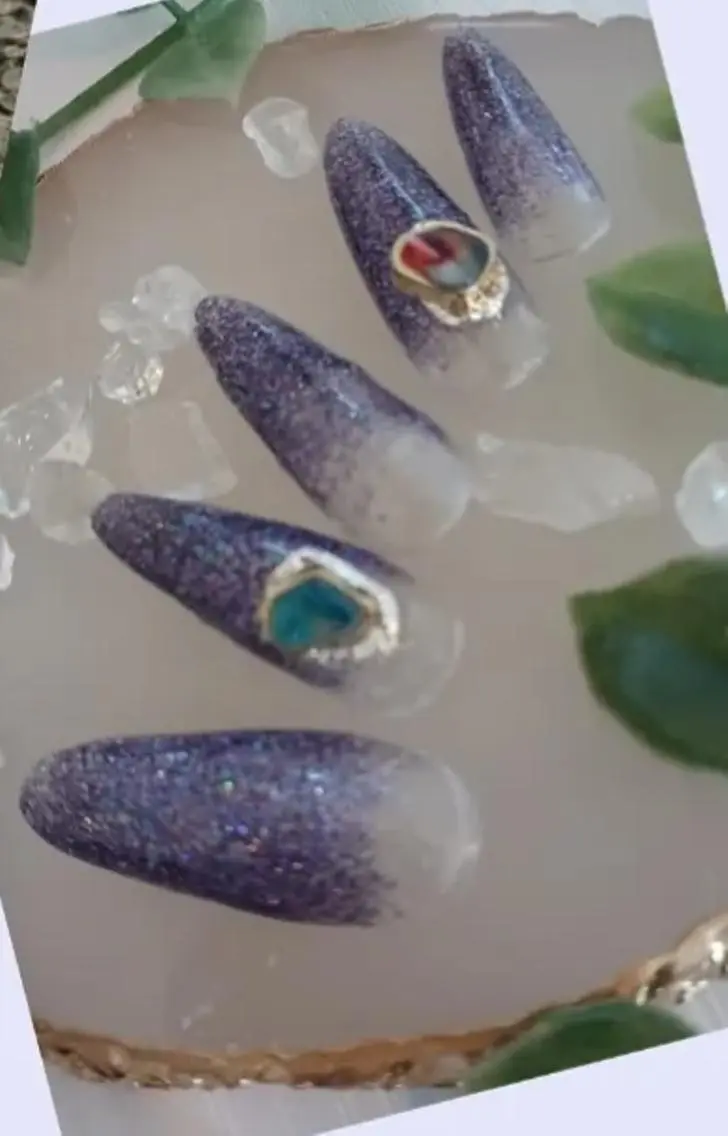 ネイル グラデーション キラキラネイル ラメ(グリッター) ラメグラデーション スカルプネイル プライベートサロン Nail’s愛のネイルデザイン