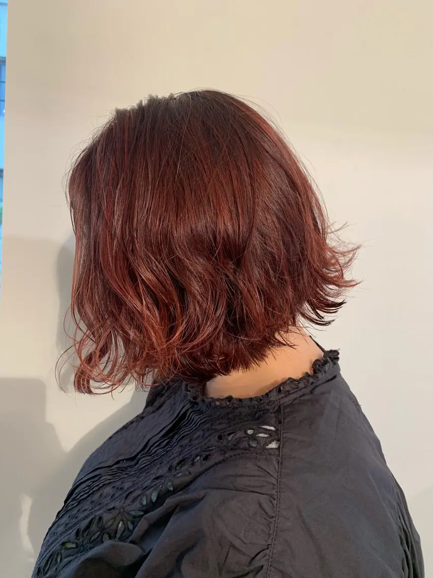ミディアム カラー パーマ ヘアアレンジ ブリーチ 加藤 綾華のヘアスタイル