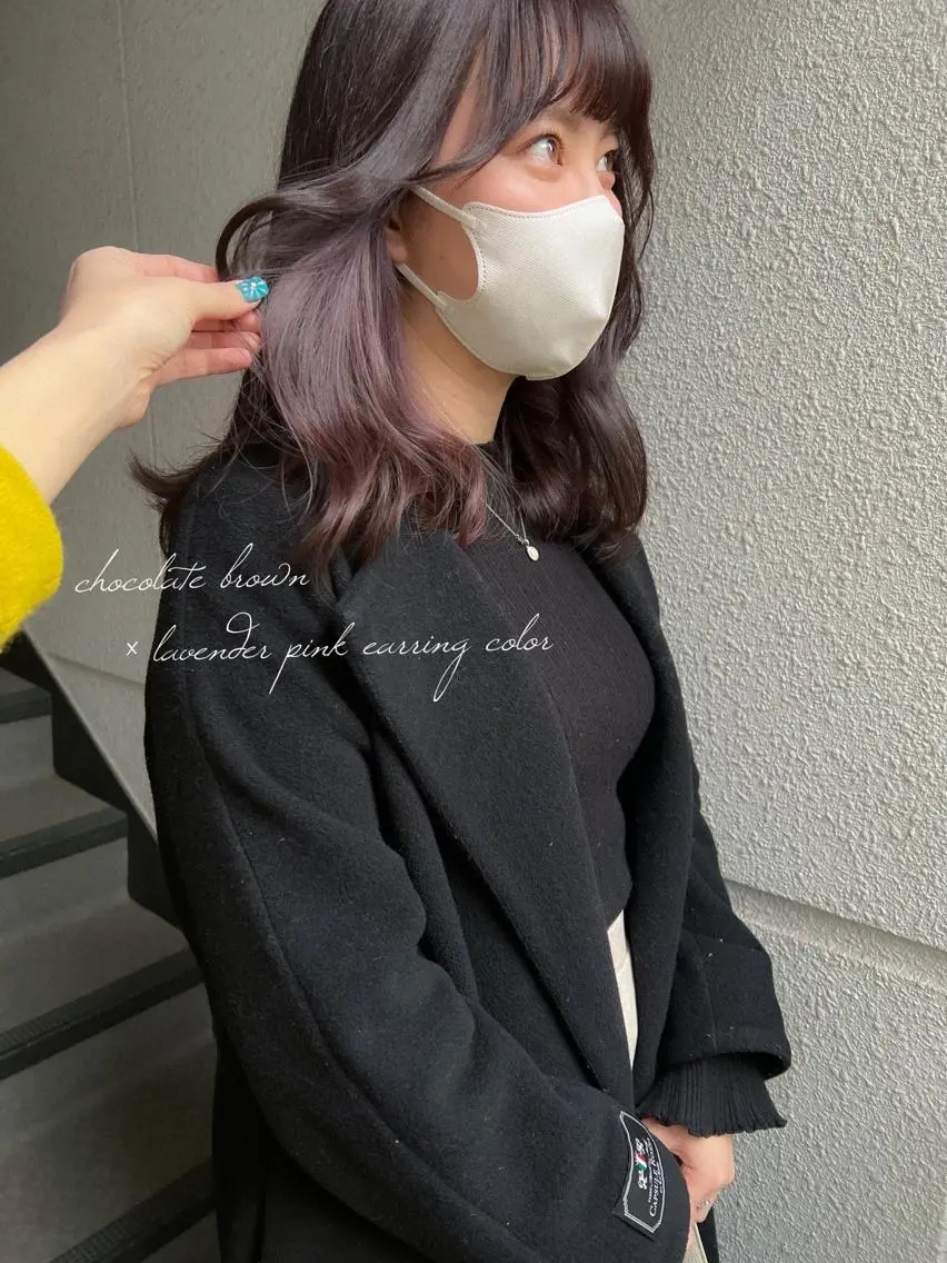 セミロング カラー ラベンダーカラー ラベンダーピンク ピンクカラー ヘアカラー カラーパティシエ facce🌼ikoのヘアスタイル