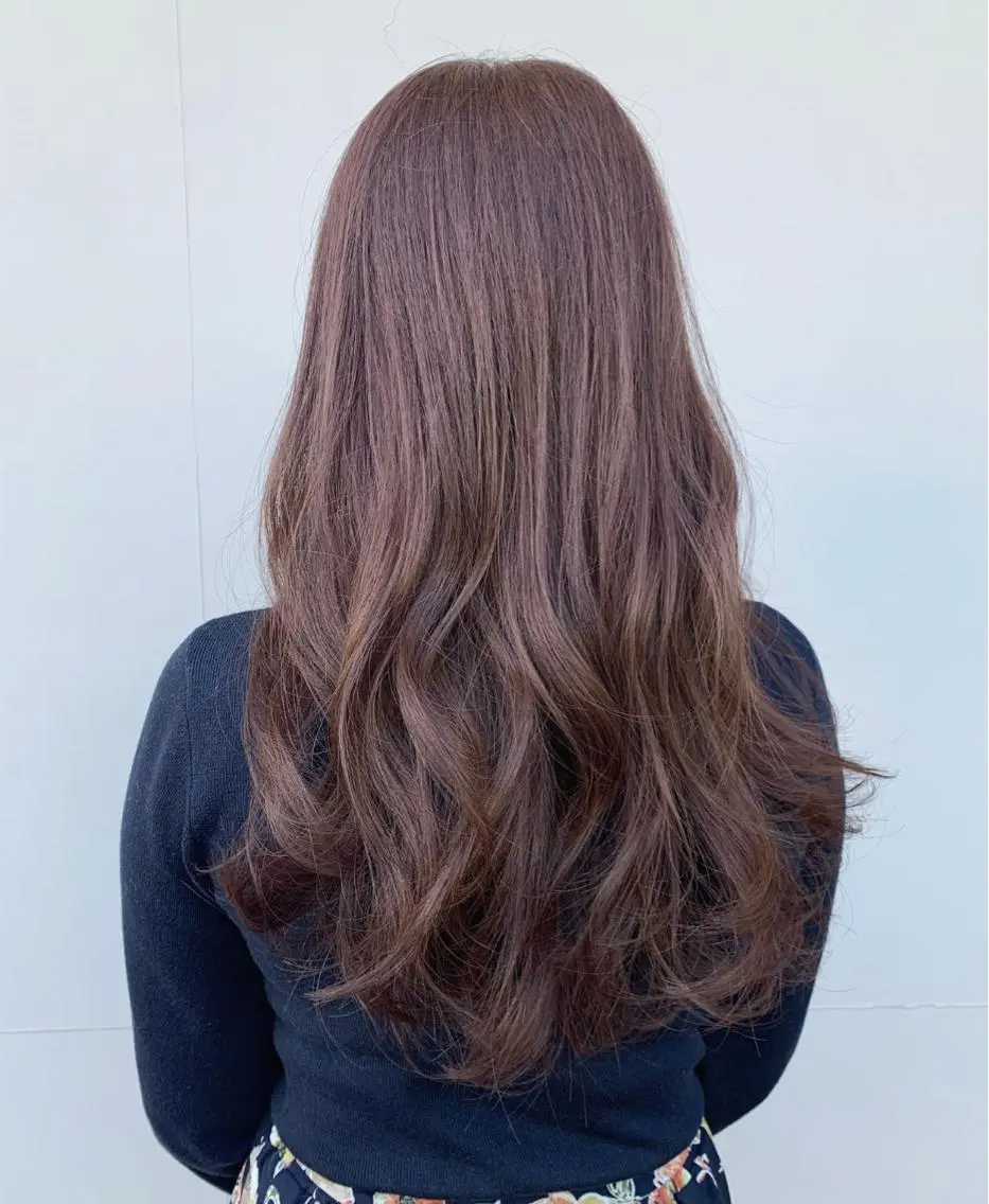 ロング カラー ピンクカラー hubhair レイヤー/透明感のヘアスタイル