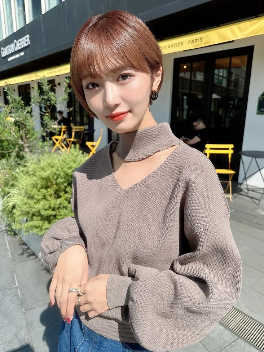 ショート 切りっぱなしボブ 前下がりボブ ショートボブ ボブ くびれヘア 市原 大翼のヘアスタイル
