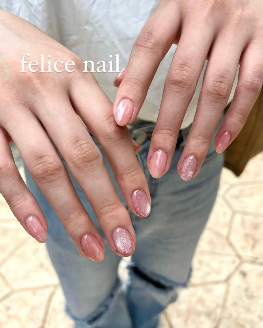 ネイル ジェルネイル マグネットネイル ニュアンスネイル オフィスネイル シンプルネイル felice nailのネイルデザイン