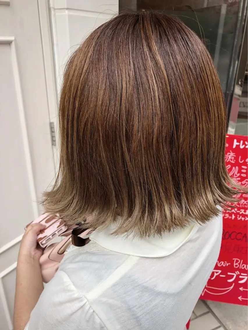 ミディアム カラー ベージュカラー ハイライトカラー ハイライト 🫟Blanco🫟 Color&Careのヘアスタイル
