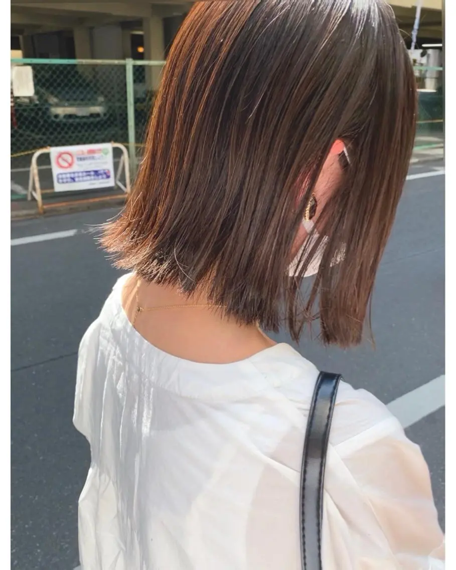 ミディアム ボブ 外ハネヘア 小川 美奈のヘアスタイル