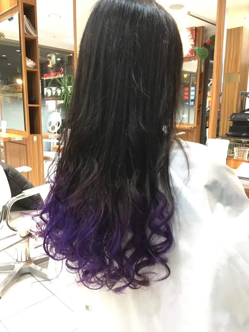 ロング カラー 縮毛矯正 トリートメント 白髪ぼかしハイライト 柳川拓哉のヘアスタイル