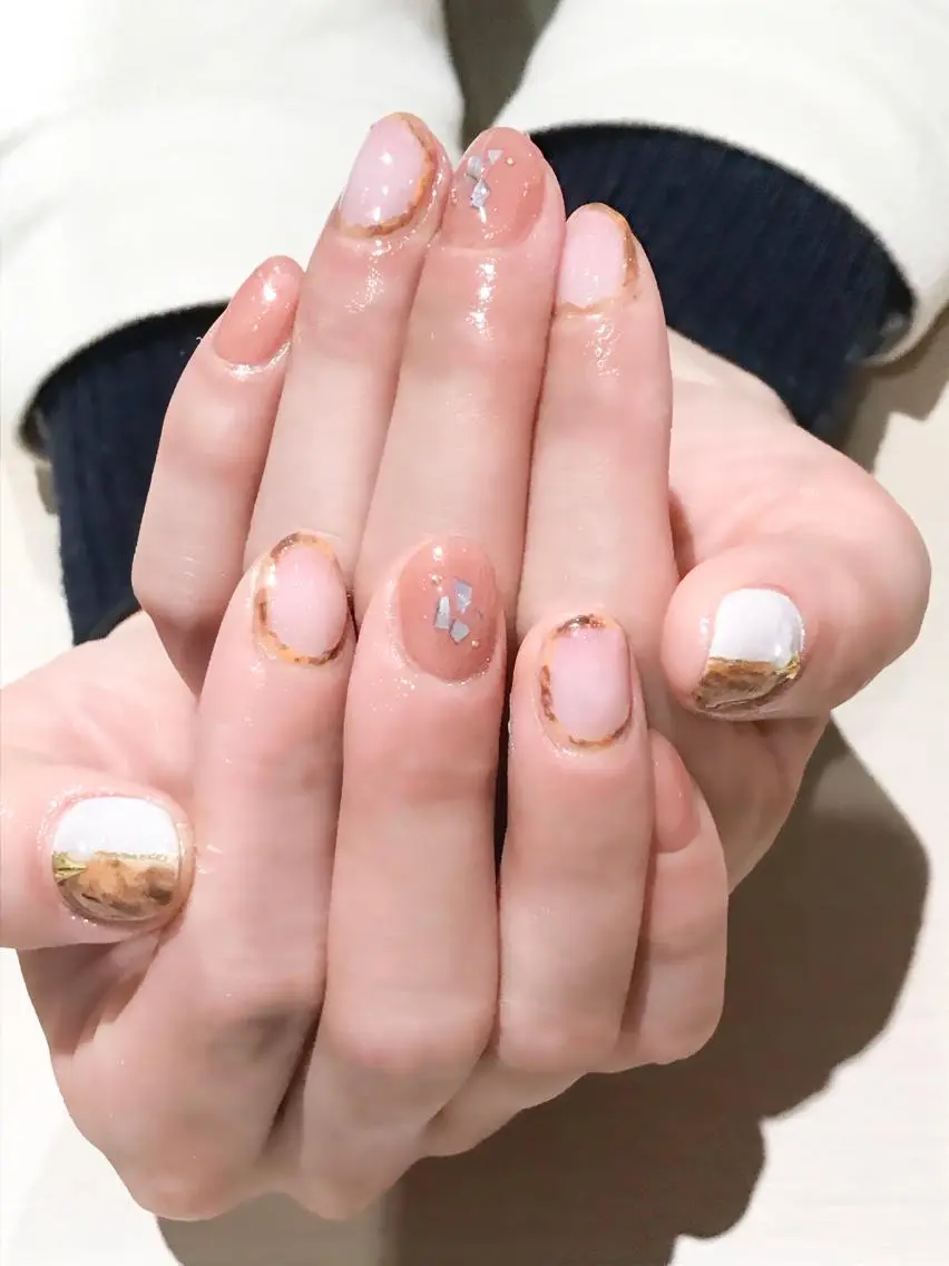 ネイル べっ甲ネイル クリアネイル Nyanco Nailのネイルデザイン