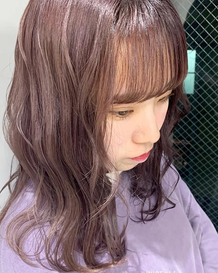 ミディアム カラー パーマ ヘアアレンジ メンズ キッズ ネイル マツエク・マツパ Amelie yunのヘアスタイル