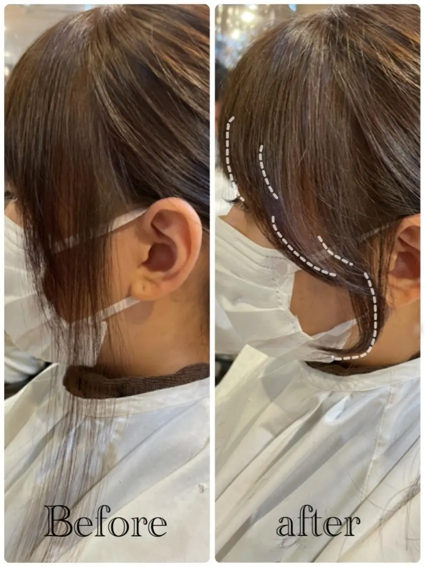 ミディアム カラー ヘアアレンジ おくれ毛 チヒョ🦋 韓国hair🇰🇷のヘアスタイル