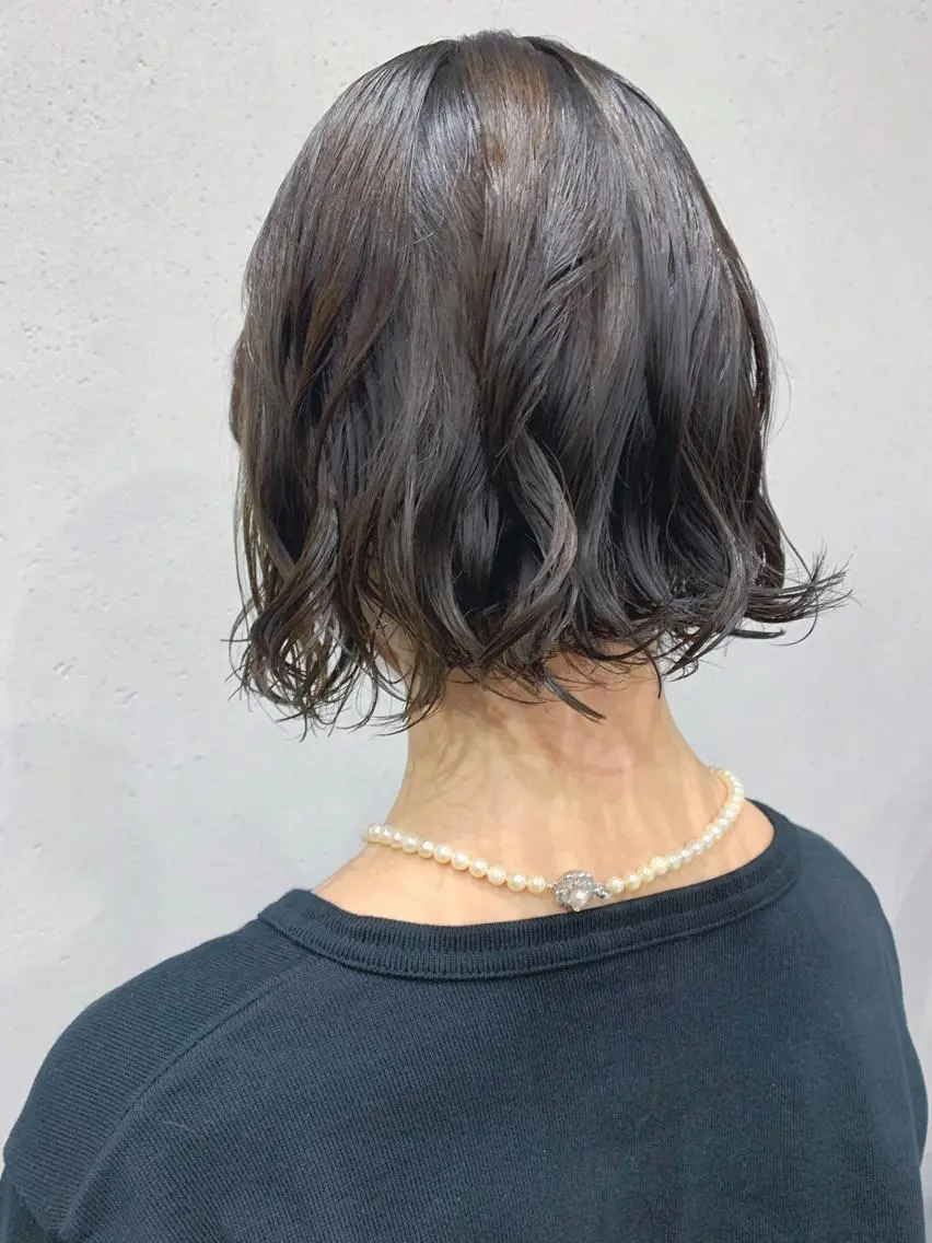 パーマ カット ヘアカラー パーマ ボブパーマコテ巻き風 パーマNo1深江秀平のヘアスタイル