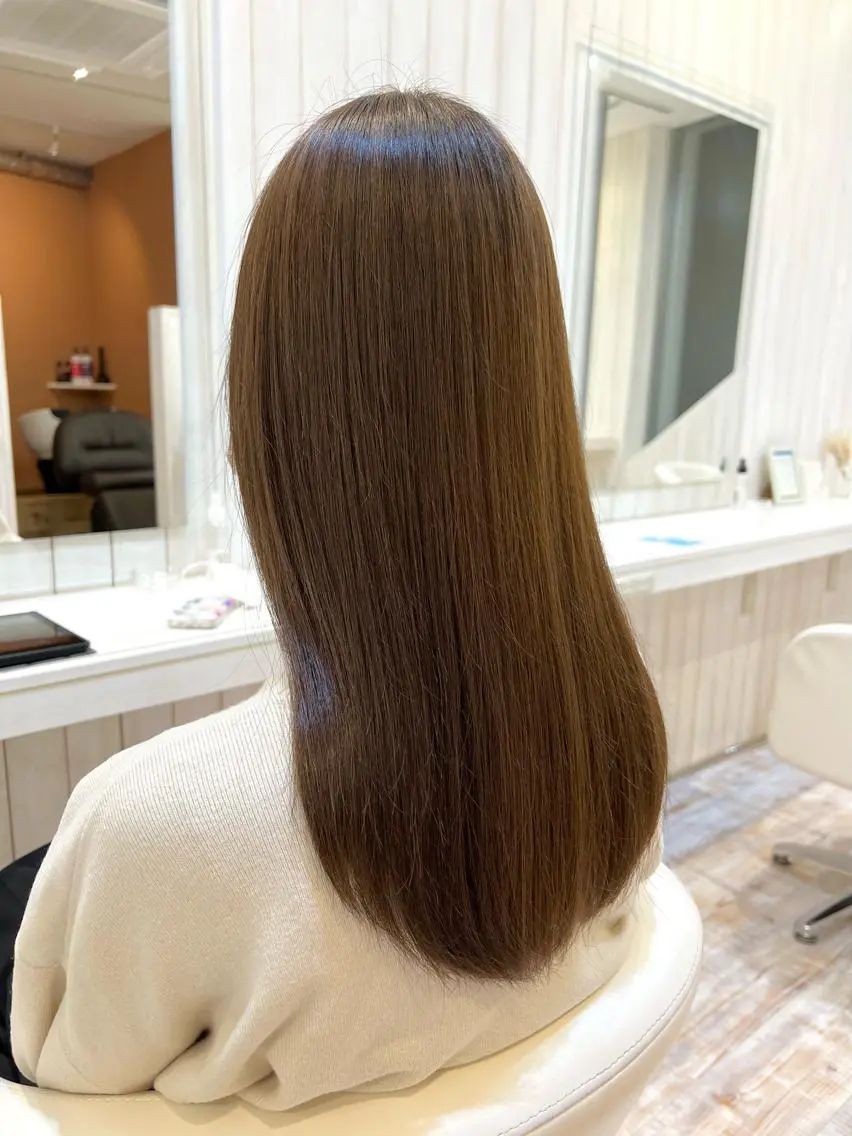 セミロング カラー カット ヘアカラー トリートメント 佐藤史哉＊ 韓国レイヤー赤み除去のヘアスタイル
