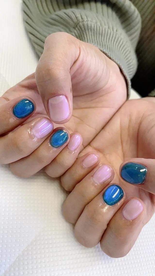 ネイル 氷ネイル・うるうるネイル むねいる nail salonのネイルデザイン