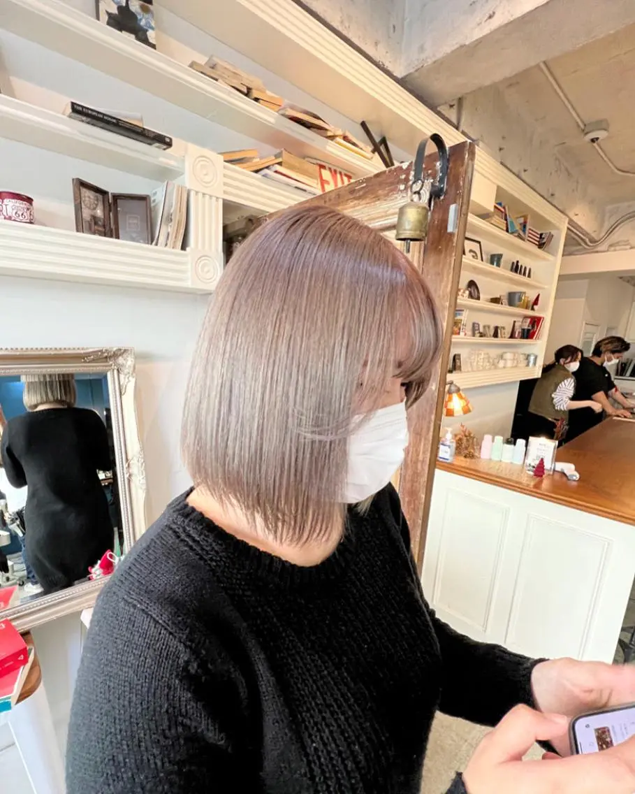 ショート カラー ラベンダーカラー ヘアカラー トリートメント ヘアセット 金子 廉のヘアスタイル