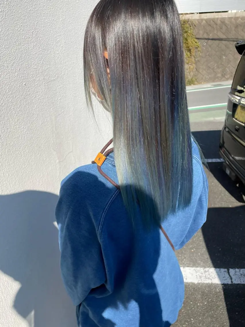 ロング ショートボブ 韓国風カラー ボブ ハイライト 髪質改善 hair terra ce M奈良店のヘアスタイル
