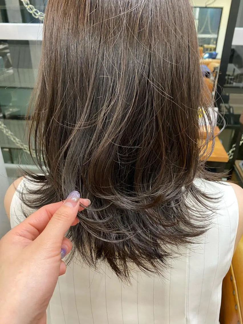 ミディアム カラー パーマ ヘアアレンジ ✨艶髪✨ 奈須晴香のヘアスタイル