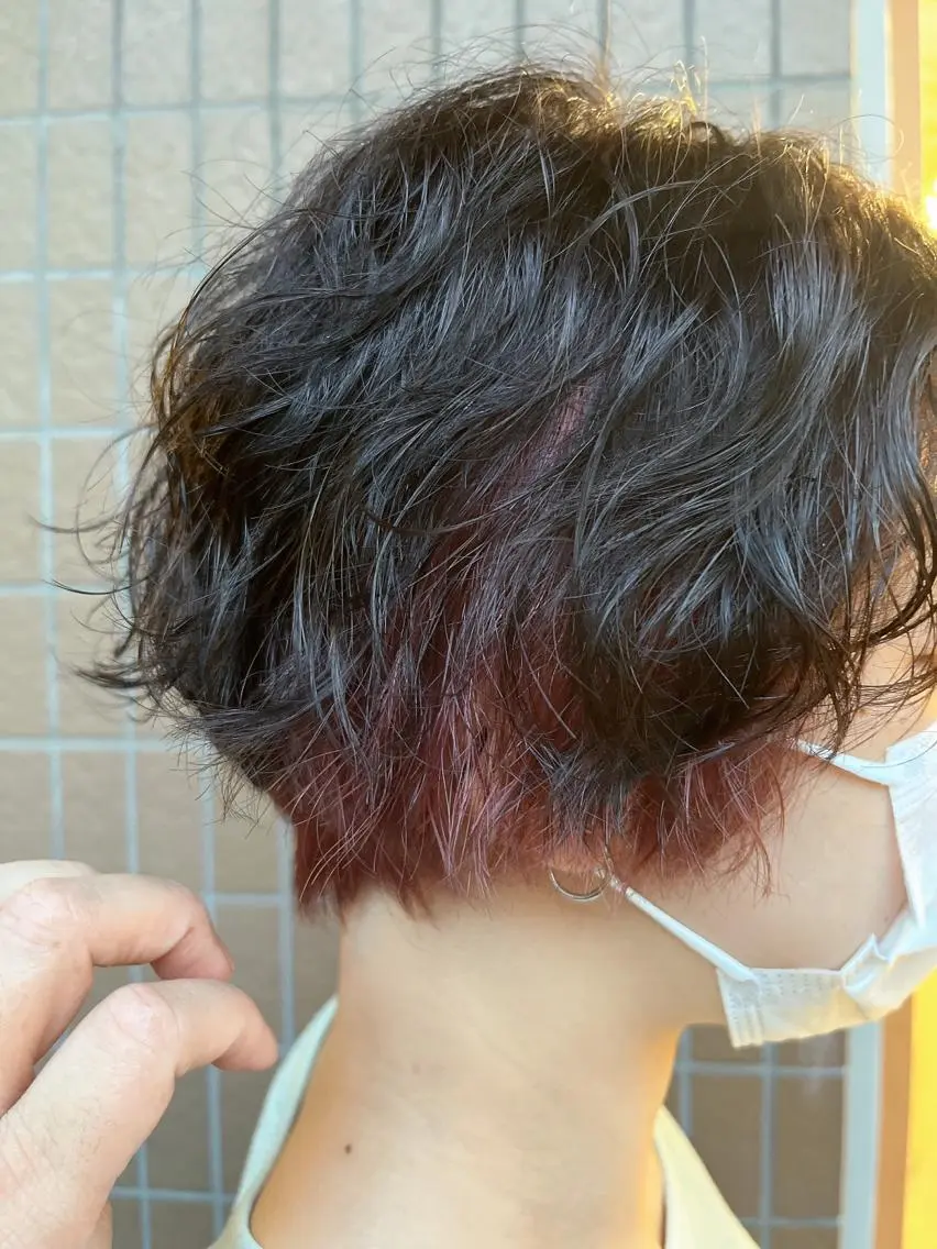 ショート ピンクラベンダー ショートヘア 河野 智亜紀のヘアスタイル