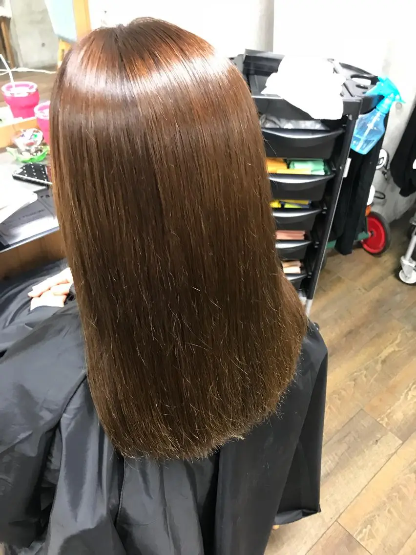 セミロング 縮毛矯正 Satsuki ✂︎♡のヘアスタイル