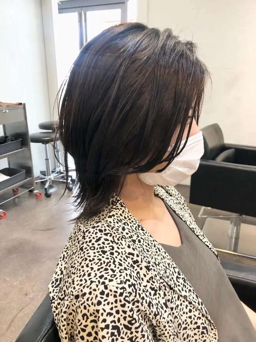 ミディアム カラー ボブレイヤー ボブ レイヤーカット カット ヘアカラー 千葉 郁也のヘアスタイル