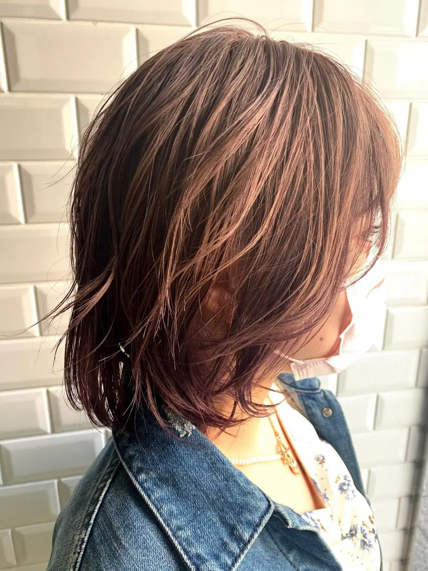 ミディアム カラー ベージュカラー ダブルカラー ラベンダーカラー ラベンダーベージュ appiis 柳田葵　横浜のヘアスタイル