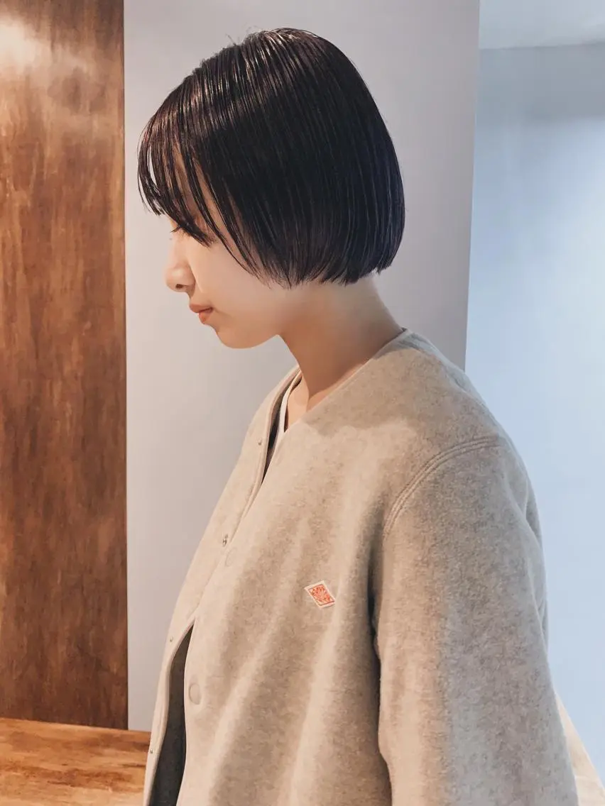 カラー ボブパーマコテ巻き風 パーマNo1深江秀平のヘアスタイル