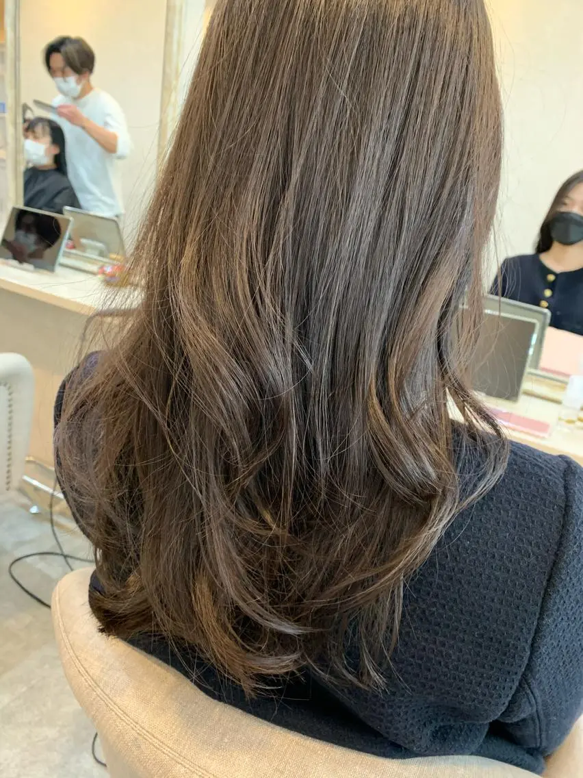 ミディアム カラー カット ヘアカラー トリートメント ✨日本一の韓国ヘア✨ 髪質改善RYO-MAのヘアスタイル