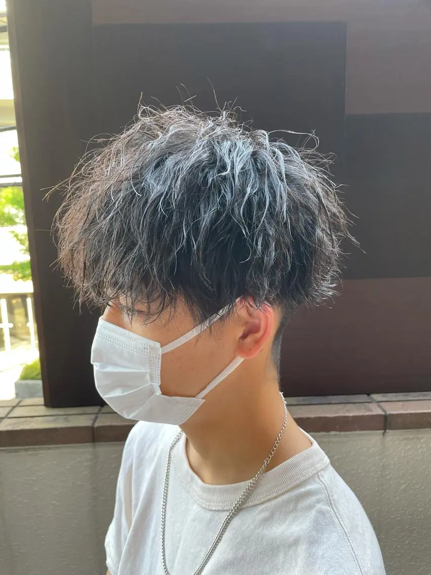 ミディアム パーマ メンズ 淡路上新庄/髪質改善 .艶カラー/野口春貴のヘアスタイル