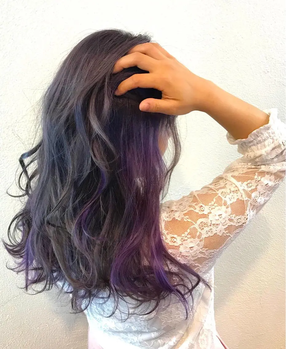 ロング カラー ラベンダーカラー ラベンダーグレー パープルカラー 髪質改善特化【荻窪】 RYOTOのヘアスタイル