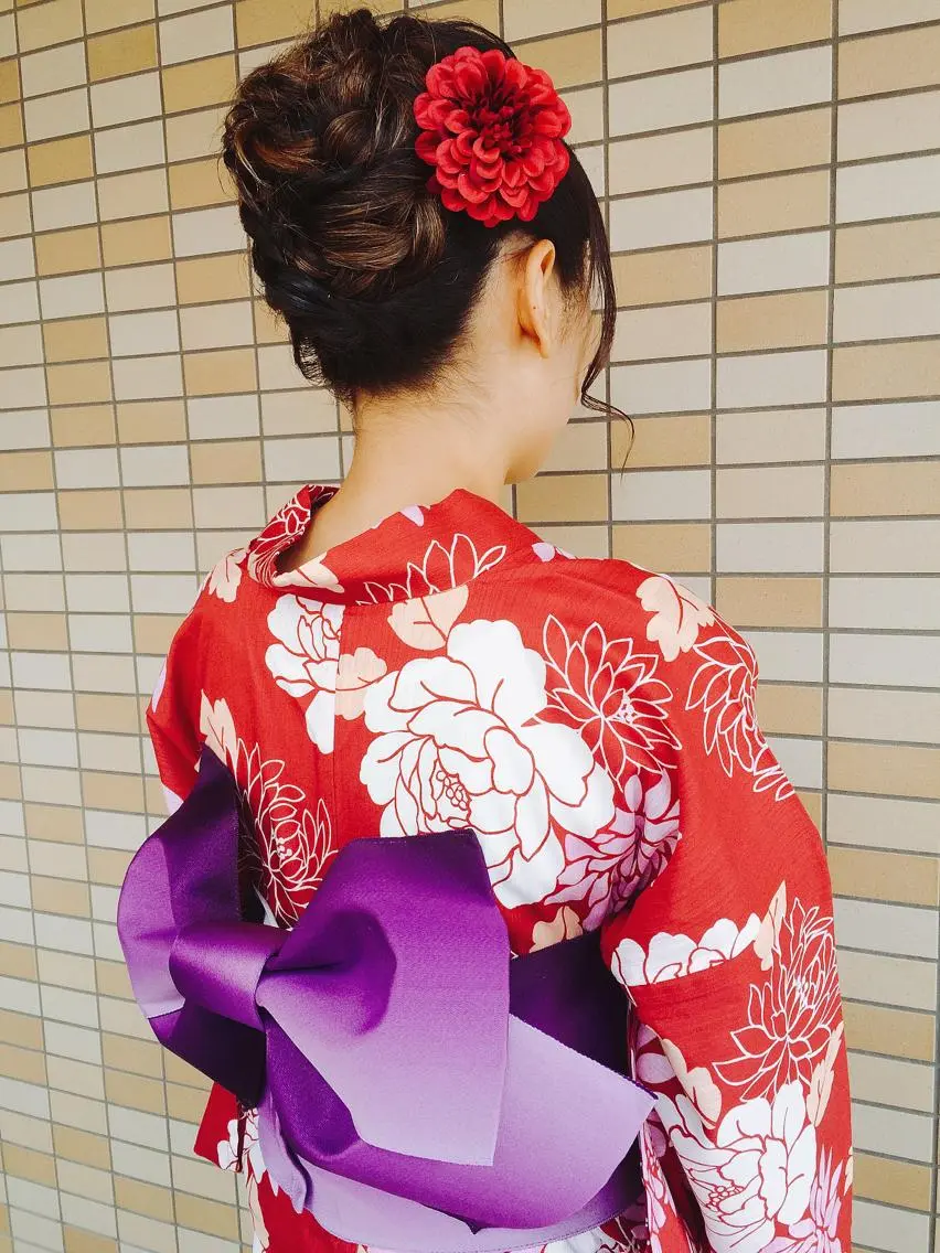ヘアアレンジ 浴衣 大野 まゆのヘアスタイル