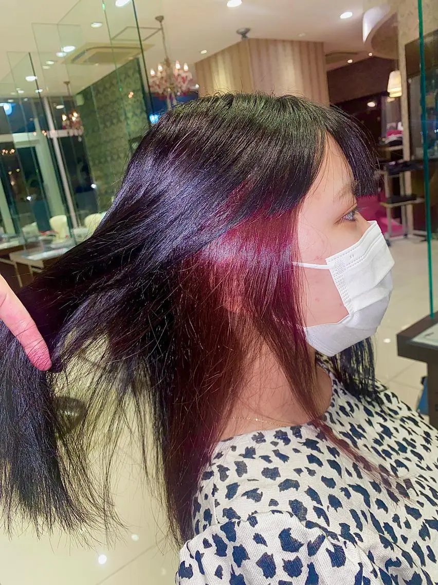 ミディアム カラー ブリーチ ブリーチなしカラー 縮毛/髪質改善 上野颯太のヘアスタイル